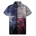 Grunge Texas Flag Print Men's Short Sleeve Shirt