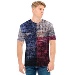Grunge Texas Flag Print Men's T-Shirt
