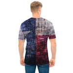 Grunge Texas Flag Print Men's T-Shirt