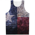 Grunge Texas Flag Print Men's Tank Top