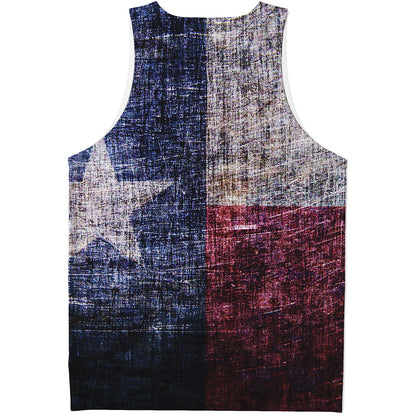 Grunge Texas Flag Print Men's Tank Top