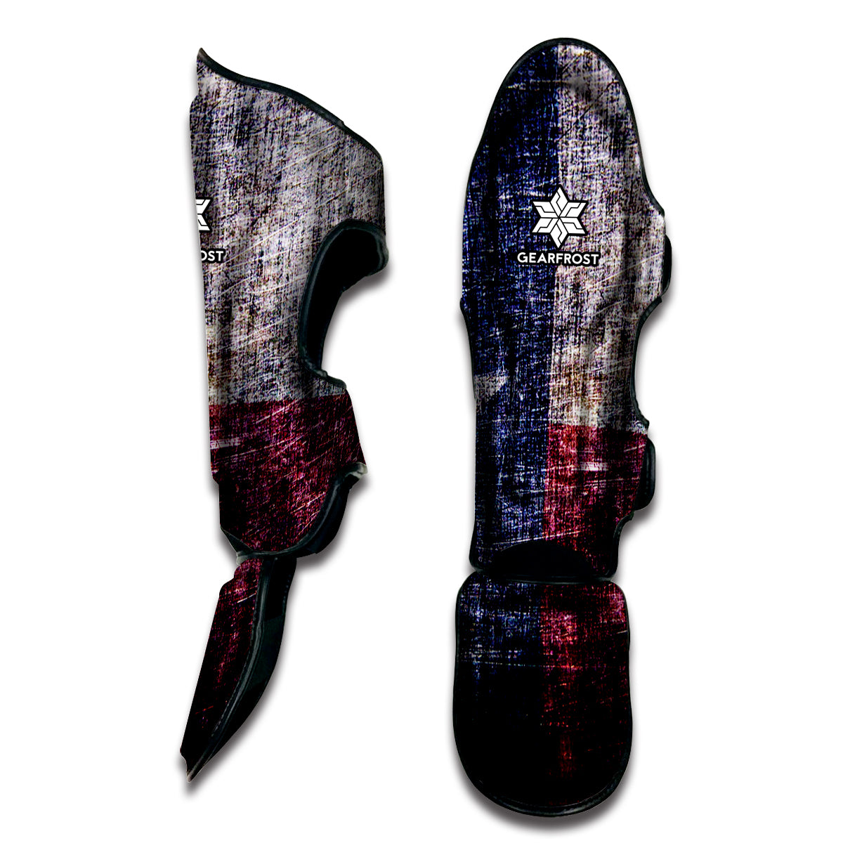 Grunge Texas Flag Print Muay Thai Shin Guard