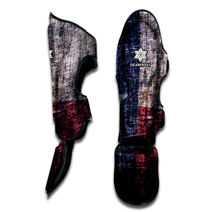 Grunge Texas Flag Print Muay Thai Shin Guard