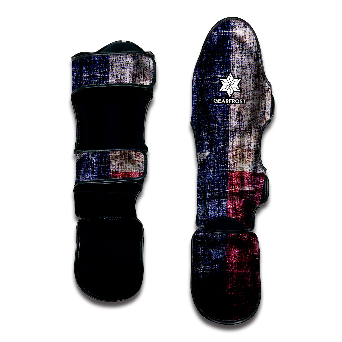 Grunge Texas Flag Print Muay Thai Shin Guard
