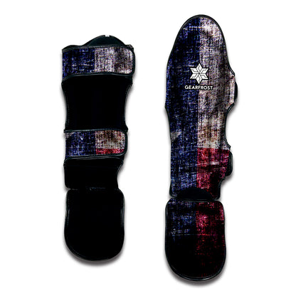 Grunge Texas Flag Print Muay Thai Shin Guard