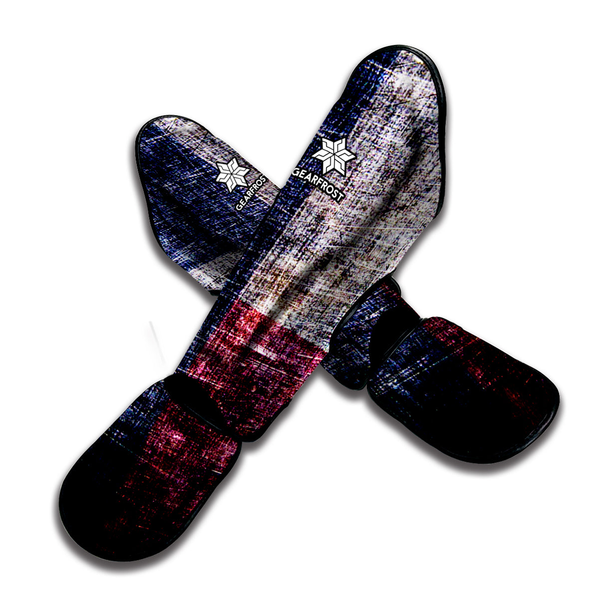 Grunge Texas Flag Print Muay Thai Shin Guard
