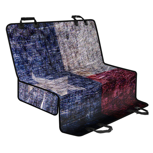Grunge Texas Flag Print Pet Car Back Seat Cover