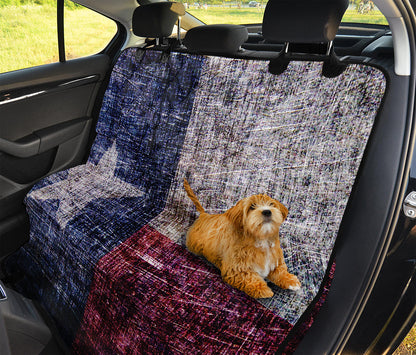 Grunge Texas Flag Print Pet Car Back Seat Cover