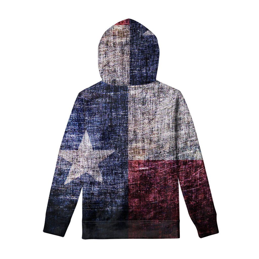 Grunge Texas Flag Print Pullover Hoodie