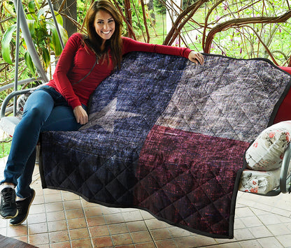 Grunge Texas Flag Print Quilt
