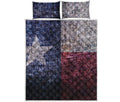 Grunge Texas Flag Print Quilt Bed Set