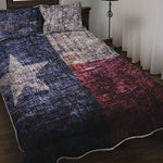 Grunge Texas Flag Print Quilt Bed Set