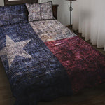 Grunge Texas Flag Print Quilt Bed Set