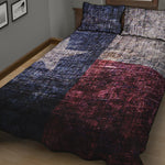 Grunge Texas Flag Print Quilt Bed Set