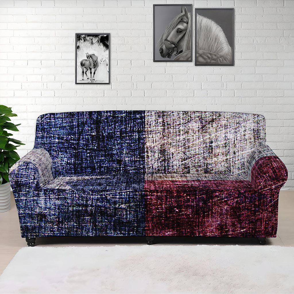 Grunge Texas Flag Print Sofa Cover