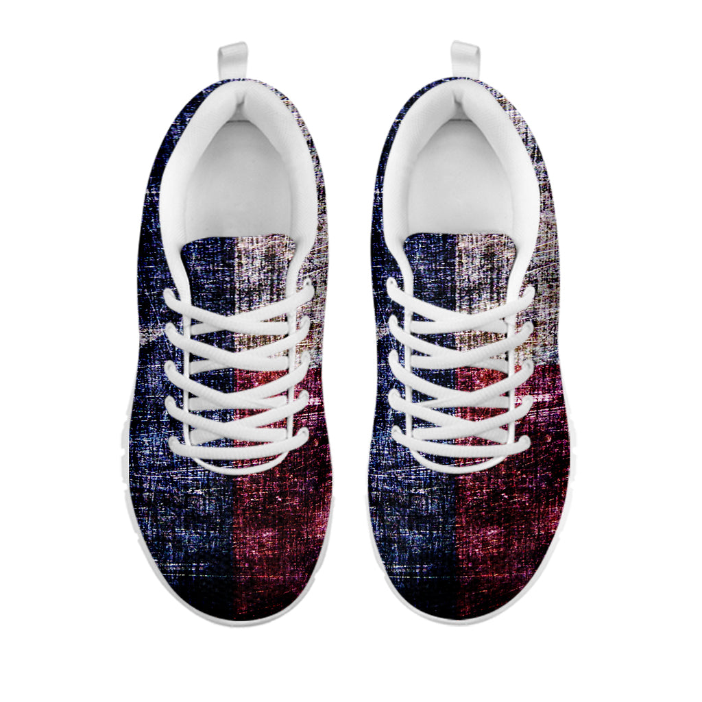 Grunge Texas Flag Print White Sneakers