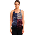 Grunge Texas Flag Print Women's Racerback Tank Top
