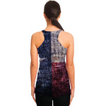 Grunge Texas Flag Print Women's Racerback Tank Top