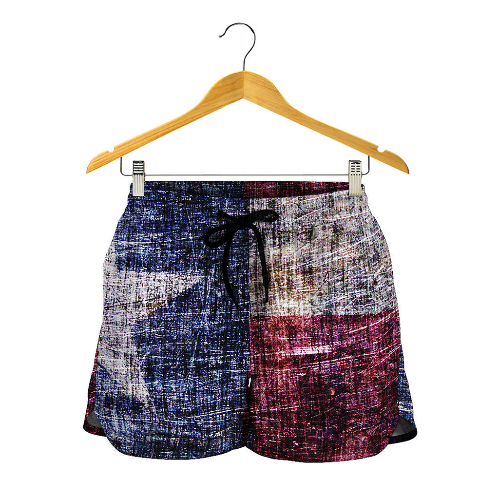 Grunge Texas Flag Print Women's Shorts