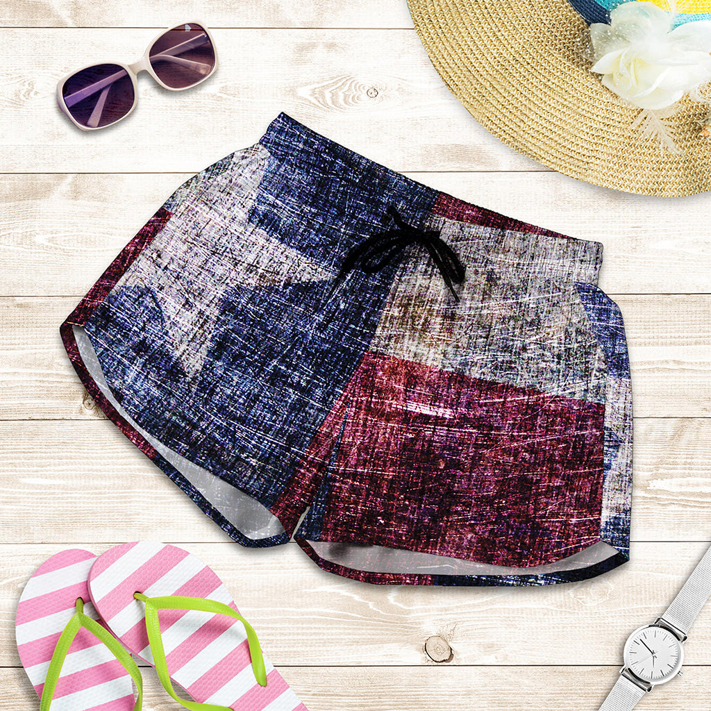 Grunge Texas Flag Print Women's Shorts