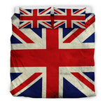 Grunge Union Jack British Flag Print Duvet Cover Bedding Set GearFrost