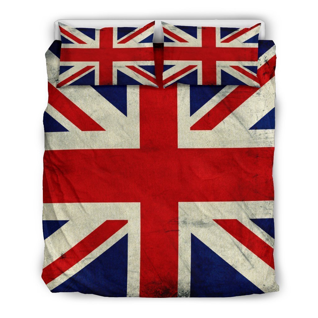Grunge Union Jack British Flag Print Duvet Cover Bedding Set GearFrost
