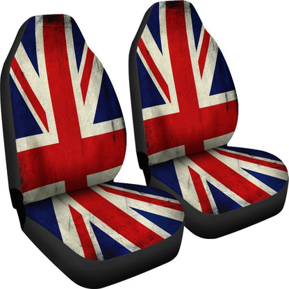 Grunge Union Jack British Flag Print Universal Fit Car Seat Covers GearFrost
