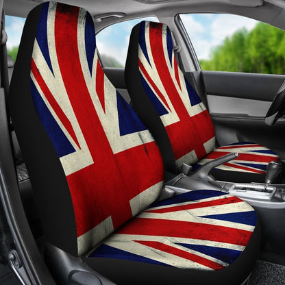 Grunge Union Jack British Flag Print Universal Fit Car Seat Covers GearFrost