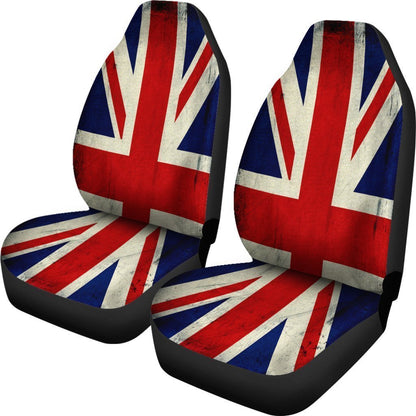 Grunge Union Jack British Flag Print Universal Fit Car Seat Covers GearFrost