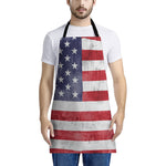 Grunge USA Flag Print Apron