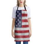 Grunge USA Flag Print Apron