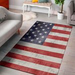 Grunge USA Flag Print Area Rug