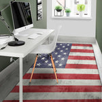 Grunge USA Flag Print Area Rug