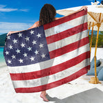Grunge USA Flag Print Beach Sarong Wrap