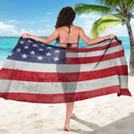 Grunge USA Flag Print Beach Sarong Wrap
