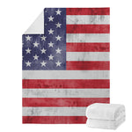 Grunge USA Flag Print Blanket