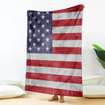 Grunge USA Flag Print Blanket