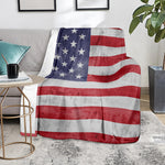 Grunge USA Flag Print Blanket