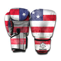 Grunge USA Flag Print Boxing Gloves