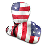 Grunge USA Flag Print Boxing Gloves