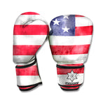 Grunge USA Flag Print Boxing Gloves