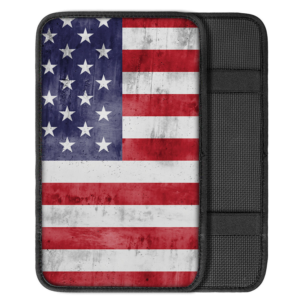 Grunge USA Flag Print Car Center Console Cover