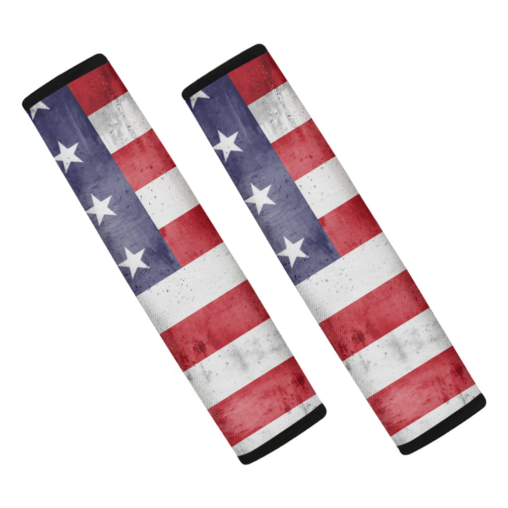Grunge USA Flag Print Car Seat Belt Covers