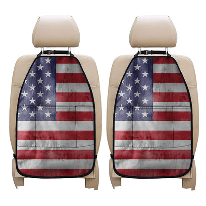 Grunge USA Flag Print Car Seat Organizers