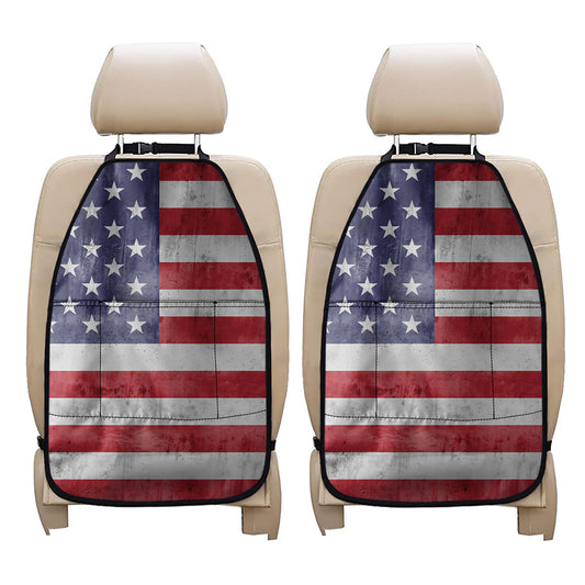 Grunge USA Flag Print Car Seat Organizers