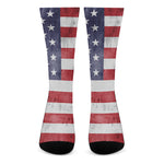 Grunge USA Flag Print Crew Socks
