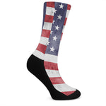 Grunge USA Flag Print Crew Socks