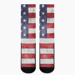 Grunge USA Flag Print Crew Socks