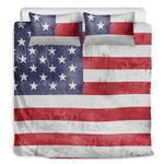 Grunge USA Flag Print Duvet Cover Bedding Set