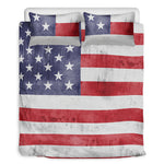 Grunge USA Flag Print Duvet Cover Bedding Set